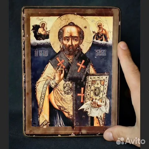 Подарочная икона. Св. Николай Чудотворец. Дерев