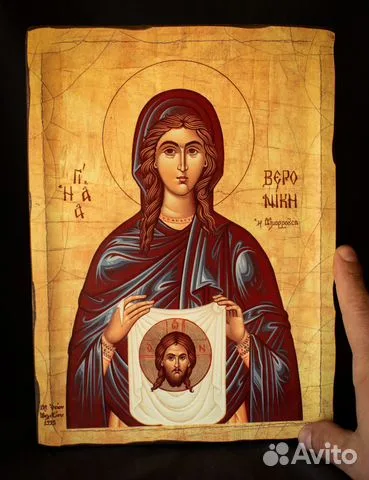 Деревянная Икона "Святая Вероника" — оригинальный подарок