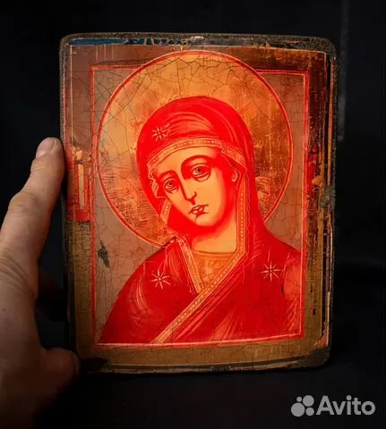 На память: Икона Божией матери "Огневидная" дерево, ручная ра