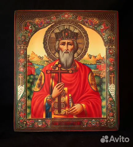 Икона деревянная "Святой князь Владимир" — красивый подарок