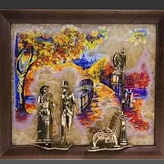 Ключница «Вечерняя прогулка. Мост» с подсветкой и бронзой — оригинальный подарок — фотография 5