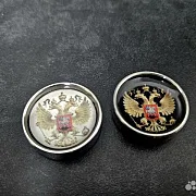 Комплект стальных фишек для нард «Герб России» в подарок — фотография 3