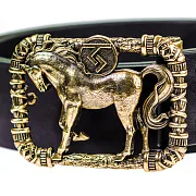 Подарочный мужской ремень из натуральной кожи «Чертог коня» — фотография 5