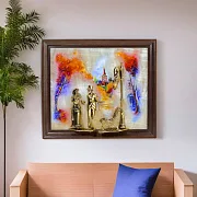Картина «Вечерняя прогулка. Москва» на ониксе с подсветкой — оригинальный подарок — фотография 1