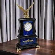 Часы «Орёл» с лазуритом и долеритом, 155×70×290 мм — красивый подарок — фотография 1