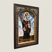 Святой Спиридон Тримифунтский икона резная — необычный подарок — фотография 2