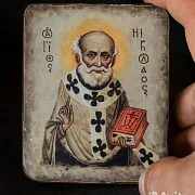 Иконка Св. Николая. Дорожная — оригинальный подарок — фотография 1