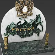 Часы «Россия» с гербом и подставками — красивый подарок — фотография 2