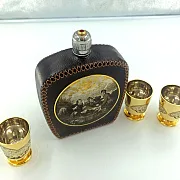 На память: Набор фляжка кожа "На охоте". Златоуст — фотография 7