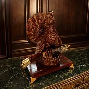 Дамасский нож «Глухарь» на подставке в подарок — фотография 1