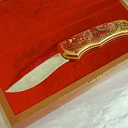 Подарочный дамасский складной нож «Тигр» — фотография 6