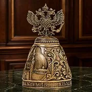 Бронзовый колокольчик «Москва. Герб РФ» — оригинальный подарок — фотография 1