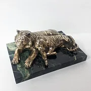 Бронзовая композиция «Идиллия» на змеевике в подарок — фотография 2