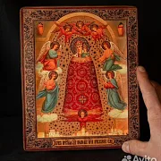 Икона деревянная "Прибавление ума" Богоматери — красивый подарок — фотография 1