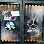 На память: Нарды под стеклом «BMW против Mercedes» — фотография 2