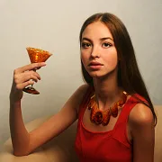 Бокал для мартини из камня (янтарь) — необычный подарок — фотография 4