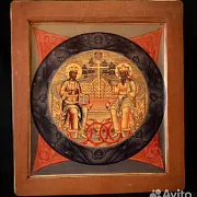 Подарочная деревянная икона "Троица Ветхозаветная" — фотография 4