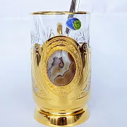 Латунный чайный набор «Агат» — оригинальный подарок — фотография 5