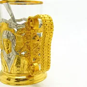 Латунный подстаканник «Танки» — красивый подарок — фотография 5