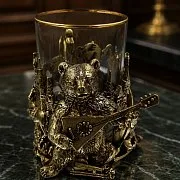 Металлический подстаканник «Народный мишка» в подарок — фотография 1