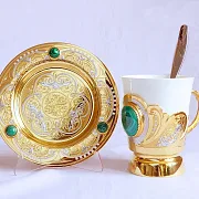 Кофейная пара из фарфора "Дуэт". Златоуст — оригинальный подарок — фотография 5