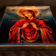 Богоматерь "Умягчение злых сердец" икона дерево — необычный подарок — фотография 2