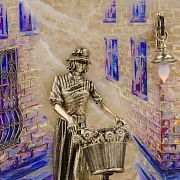 Ключница «Велосипедистка» с бронзой, росписью и подсветкой — оригинальный подарок — фотография 2
